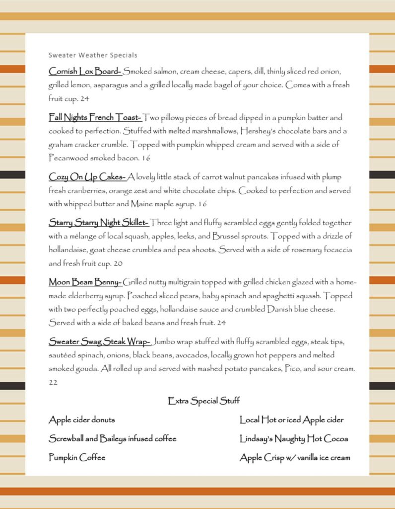 Lindsay Fall Specials