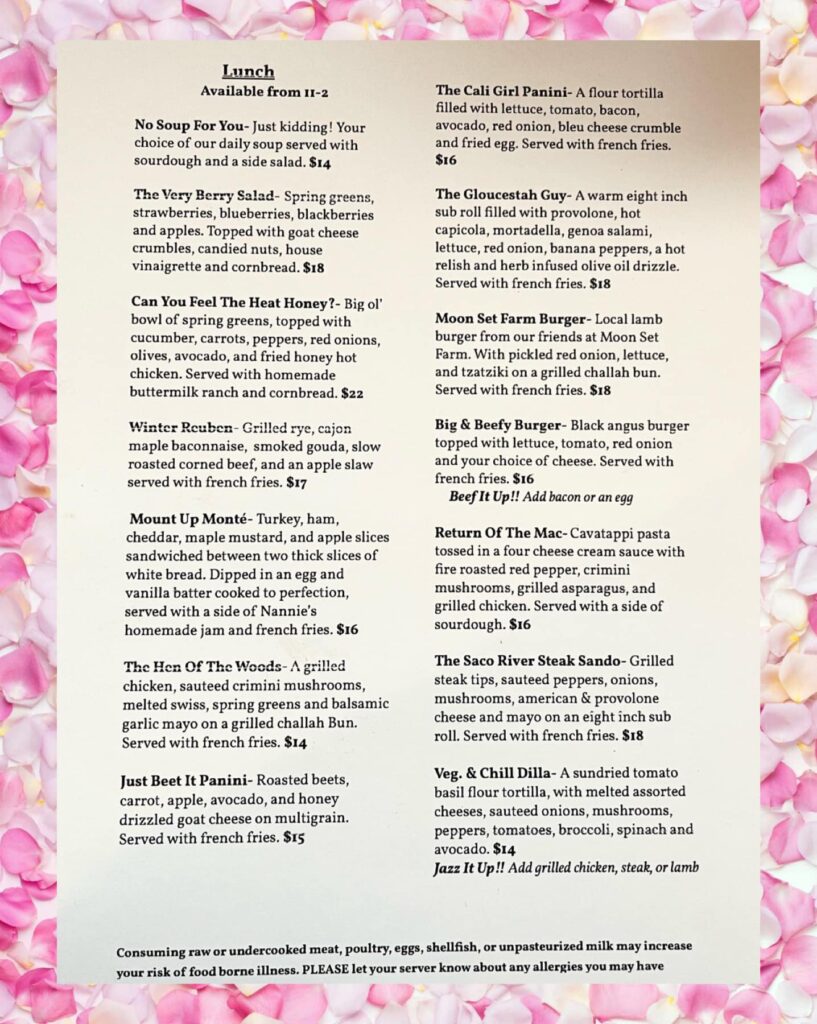Lindsays Brunch Menu Feb 2023